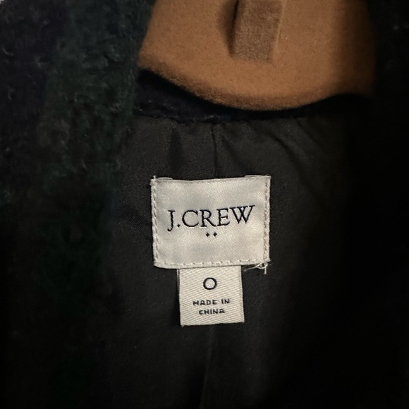 J. Crew Dark Green and Black Plaid Wool-Blend Coat - Picture 4 of 5